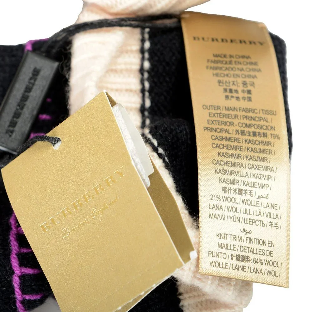 Burberry Wool Cashmere Multi-Color Patchwork Socks - Picture 4 of 4